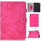 For iPad 10.2 2021 / 2020 / 2019 Solid Color Horizontal Flip Leather Case with Holder & Card Slots & Pen Slot & Sleep / Wake-up Function(Rose Red) - 1