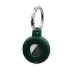 Hollow Anti-scratch Silicone Shockproof Protective Cover Case with Keychain Hook Loop For AirTag(Deep Green) - 1