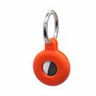 Hollow Anti-scratch Silicone Shockproof Protective Cover Case with Keychain Hook Loop For AirTag(Orange) - 1