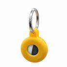 Hollow Anti-scratch Silicone Shockproof Protective Cover Case with Keychain Hook Loop For AirTag(Yellow) - 1