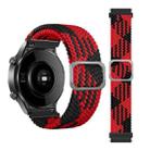 For Huami Amazfit Bip U Pro Adjustable Nylon Braided Elasticity Watch Band(Red Black) - 1