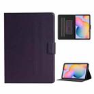 For Samsung Galaxy Tab A7 Lite 8.7 (2021) T220 Pure Color Horizontal Flip Leather Case with Card Slots & Holder & Lanyard(Purple) - 1