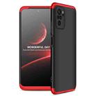 For Xiaomi Redmi Note 10 GKK Three Stage Splicing Full Coverage PC Case(Black Red) - 1