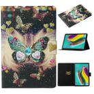 For Samsung Galaxy Tab A7 Lite 8.7 (2021) T220 Voltage Texture Coloured Drawing Horizontal Flip Leather Case with Holder & Card Slot(Butterflies) - 1