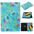 For Samsung Galaxy Tab A7 Lite 8.7 (2021) T220 Voltage Texture Coloured Drawing Horizontal Flip Leather Case with Holder & Card Slot(Flowers) - 1