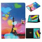 For Samsung Galaxy Tab A7 Lite 8.7 (2021) T220 Voltage Texture Coloured Drawing Horizontal Flip Leather Case with Holder & Card Slot(Romantic Tower) - 1