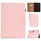 For iPad 10.2 2021 / 2020 / 2019 Solid Color Horizontal Flip Leather Case with Holder & Card Slots & Pen Slot & Sleep / Wake-up Function(Pink) - 1