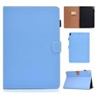 For iPad 10.2 2021 / 2020 / 2019 Solid Color Horizontal Flip Leather Case with Holder & Card Slots & Pen Slot & Sleep / Wake-up Function(Blue) - 1