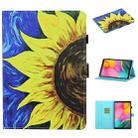 For Samsung Galaxy Tab A7 Lite 8.7 (2021) T220 Coloured Drawing Stitching Horizontal Flip Leather Case with Holder & Card Slot(Sunflower) - 1