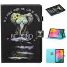 For Samsung Galaxy Tab A7 Lite 8.7 (2021) T220 Coloured Drawing Stitching Horizontal Flip Leather Case with Holder & Card Slot(Spectacles Elephant) - 1