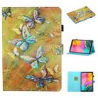 For Samsung Galaxy Tab A7 Lite 8.7 (2021) T220 Coloured Drawing Stitching Horizontal Flip Leather Case with Holder & Card Slot(Butterflies) - 1