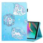 For Samsung Galaxy Tab A7 Lite 8.7 (2021) T220 Coloured Drawing Stitching Horizontal Flip Leather Case with Holder & Card Slot(Unicorn) - 1