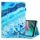 For Samsung Galaxy Tab A7 Lite 8.7 (2021) T220 Coloured Drawing Stitching Horizontal Flip Leather Case with Holder & Card Slot(Blue Marble) - 1