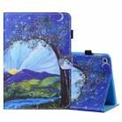 For Samsung Galaxy Tab A7 Lite 8.7 (2021) T220 Coloured Drawing Stitching Horizontal Flip Leather Case with Holder & Card Slot(Sunrise and Tree) - 1