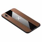 For Huawei P20 XINLI Stitching Cloth Textue Shockproof TPU Protective Case(Brown) - 1