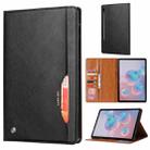 For Samsung Galaxy Tab S7 FE/S7 Lite/T730/T735/T736B Knead Skin Texture Horizontal Flip Leather Case with Photo Frame & Holder & Card Slots & Wallet(Black) - 1