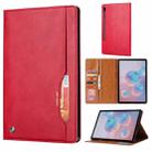 For Samsung Galaxy Tab S7 FE/S7 Lite/T730/T735/T736B Knead Skin Texture Horizontal Flip Leather Case with Photo Frame & Holder & Card Slots & Wallet(Red) - 1