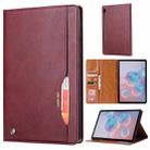 For Samsung Galaxy Tab S7 FE/S7 Lite/T730/T735/T736B Knead Skin Texture Horizontal Flip Leather Case with Photo Frame & Holder & Card Slots & Wallet(Wine Red) - 1
