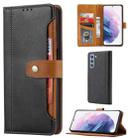 For Samsung Galaxy S21 FE Calf Texture Double Fold Clasp Horizontal Flip Leather Case with Photo Frame & Holder & Card Slots & Wallet(Black) - 1