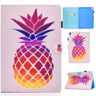 For iPad 10.2 2021 / 2020 / 2019 Colored Drawing Horizontal Flip Leather Case with Holder & Card Slots & Pen Slot & Sleep / Wake-up Function(Pink Pineapple) - 1