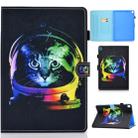 For iPad 10.2 2021 / 2020 / 2019 Colored Drawing Horizontal Flip Leather Case with Holder & Card Slots & Pen Slot & Sleep / Wake-up Function(Space Cat) - 1