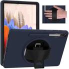 For Samsung Galaxy Tab S8+ / Tab S8 Plus /  Tab S7 FE / Tab S7+ SM-T970 360 Degree Rotation PC + TPU Protective Case with Holder & Hand-strap & Pen Slot(Dark Blue) - 1