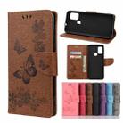 For Motorola Moto G30 Butterflies Embossing Horizontal Flip Leather Case with Holder & Card Slots & Wallet(Brown) - 1