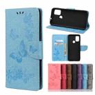 For Motorola Moto G30 Butterflies Embossing Horizontal Flip Leather Case with Holder & Card Slots & Wallet(Blue) - 1