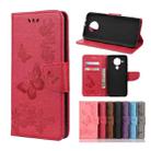 For Nokia 5.4 Butterflies Embossing Horizontal Flip Leather Case with Holder & Card Slots & Wallet(Red) - 1
