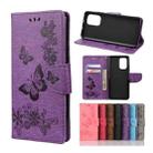 For Xiaomi Redmi Note 10 Pro Butterflies Embossing Horizontal Flip Leather Case with Holder & Card Slots & Wallet(Purple) - 1