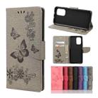 For Xiaomi Redmi Note 10 Pro Butterflies Embossing Horizontal Flip Leather Case with Holder & Card Slots & Wallet(Grey) - 1