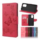 For Xiaomi Redmi Note 10 5G Butterflies Embossing Horizontal Flip Leather Case with Holder & Card Slots & Wallet(Red) - 1