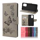 For Xiaomi Redmi Note 10 5G Butterflies Embossing Horizontal Flip Leather Case with Holder & Card Slots & Wallet(Grey) - 1