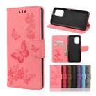 For Xiaomi Redmi Note 10 5G Butterflies Embossing Horizontal Flip Leather Case with Holder & Card Slots & Wallet(Pink)) - 1