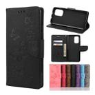For Xiaomi Redmi Note 10 5G Butterflies Embossing Horizontal Flip Leather Case with Holder & Card Slots & Wallet(Black) - 1