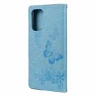 For Xiaomi Poco F3 Butterflies Embossing Horizontal Flip Leather Case with Holder & Card Slots & Wallet(Blue) - 3