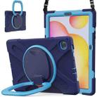 For Samsung Galaxy Tab S6 Lite P610 Silicone + PC Protective Case with Holder & Shoulder Strap(Navy Blue) - 1