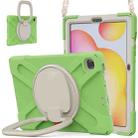 For Samsung Galaxy Tab S6 Lite P610 Silicone + PC Protective Case with Holder & Shoulder Strap(Matcha Green) - 1