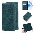 For OPPO A55 5G / A54 4G Tiger Embossing Pattern Horizontal Flip Leather Case with Holder & Card Slots & Wallet(Green) - 1