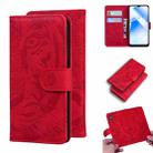 For OPPO A55 5G / A54 4G Tiger Embossing Pattern Horizontal Flip Leather Case with Holder & Card Slots & Wallet(Red) - 1