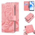 For OPPO Realme V11 5G Tiger Embossing Pattern Horizontal Flip Leather Case with Holder & Card Slots & Wallet(Pink) - 1