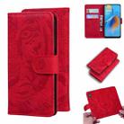For OPPO A74 4G / F19 4G Tiger Embossing Pattern Horizontal Flip Leather Case with Holder & Card Slots & Wallet(Red) - 1