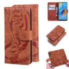 For OPPO A74 4G / F19 4G Tiger Embossing Pattern Horizontal Flip Leather Case with Holder & Card Slots & Wallet(Brown) - 1