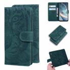 For OPPO A92S / Reno4 Z 5G Tiger Embossing Pattern Horizontal Flip Leather Case with Holder & Card Slots & Wallet(Green) - 1