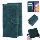 For OPPO Reno5 F Tiger Embossing Pattern Horizontal Flip Leather Case with Holder & Card Slots & Wallet(Green) - 1