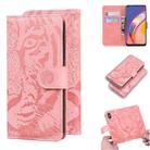 For OPPO Reno5 F Tiger Embossing Pattern Horizontal Flip Leather Case with Holder & Card Slots & Wallet(Pink) - 1