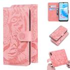For OPPO Realme C20 Tiger Embossing Pattern Horizontal Flip Leather Case with Holder & Card Slots & Wallet(Pink) - 1