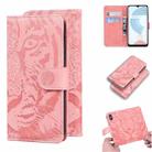For OPPO Realme C21 Tiger Embossing Pattern Horizontal Flip Leather Case with Holder & Card Slots & Wallet(Pink) - 1