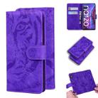 For OPPO Realme Narzo 30 Pro 5G Tiger Embossing Pattern Horizontal Flip Leather Case with Holder & Card Slots & Wallet(Purple) - 1