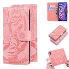 For OPPO Realme Narzo 30 Pro 5G Tiger Embossing Pattern Horizontal Flip Leather Case with Holder & Card Slots & Wallet(Pink) - 1